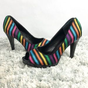 Nine West Rainbow open toe heels pumps